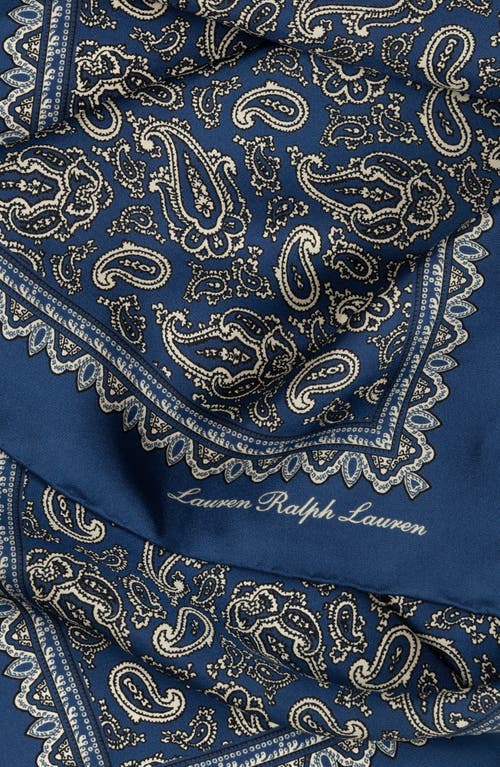 Ralph Lauren Fall Paisley Silk Bandana Scarf In Blue