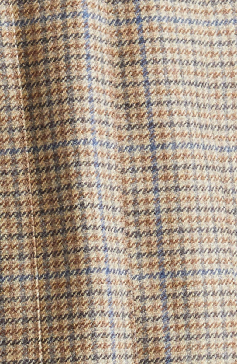 Thom Browne Pleated Mixed Media Miniskirt, Alternate, color, Brown