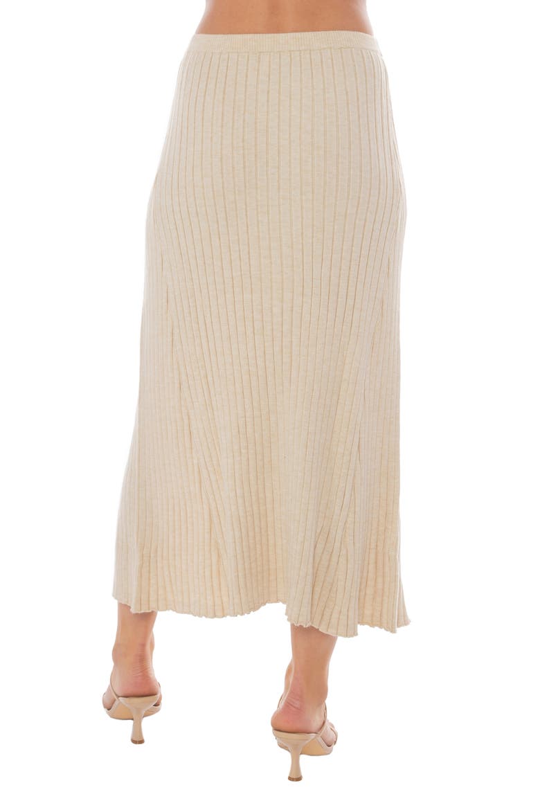 Pleated Sweater Skirt, Alternate, color, CREAM