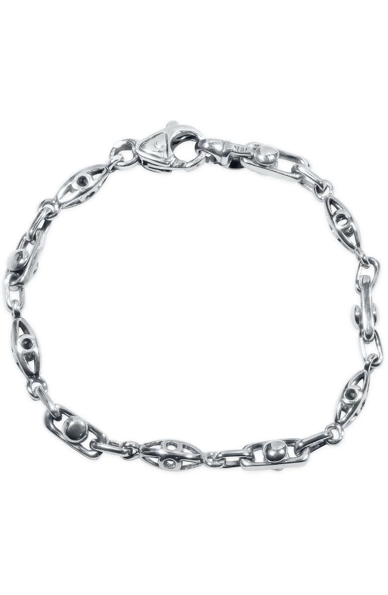 Bliss Diamond Men's Designed 16 Gram Solid Silver Bracelet 8.5", Main, color, 