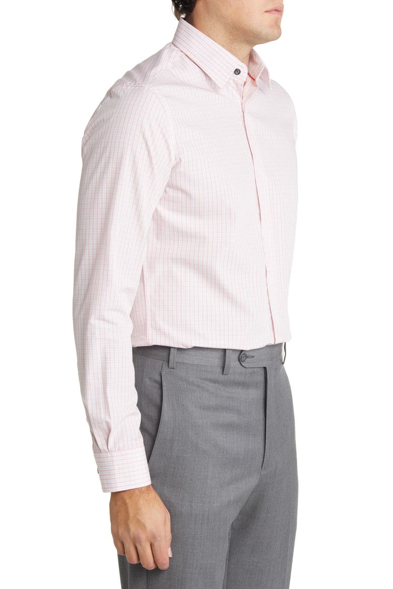 Men's Tailored Fit Check Dress Shirt, Alternate, color, RED