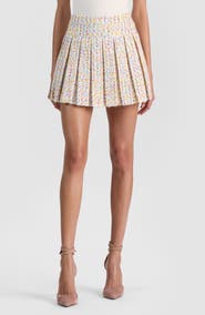 Alice + Olivia Emilie Box Pleat Tweed Miniskirt