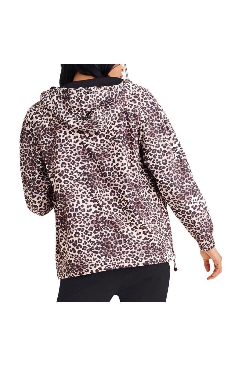 G-III SPORTS BY CARL BANKS Women's DKNY Sport Leopard Brooklyn Nets Gabriella Windbreaker Half-Zip Hoodie, Alternate, color, Leopard
