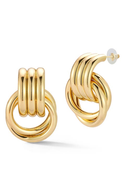 Textured Doorknocker Drop Earrings