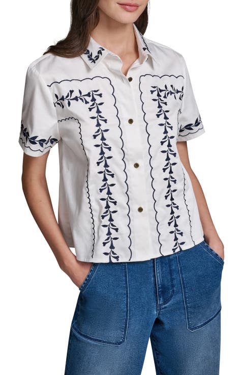 <p>Embroidered Button-Up Shirt</p>