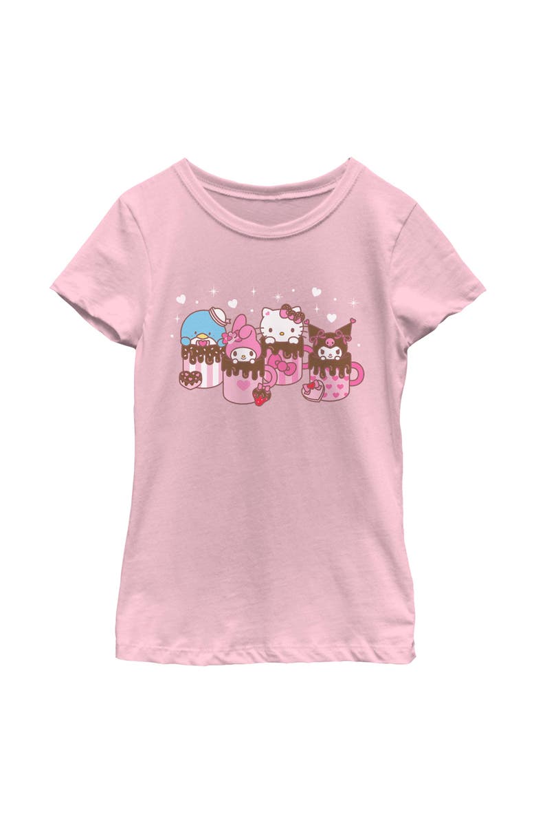 Hello Kitty Girl's Hello Kitty Lovely Mug Friends  Graphic T-Shirt, Main, color, Light Pink