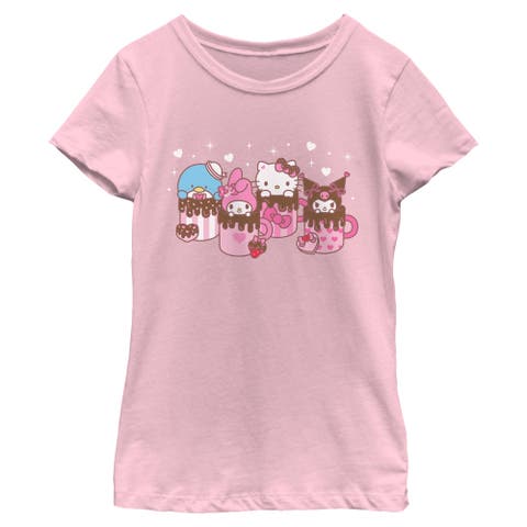 Girl's Hello Kitty Lovely Mug Friends  Graphic T-Shirt