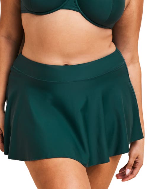Adore Me Tricia Swimwear Swim Skort Bottom In Dark Green