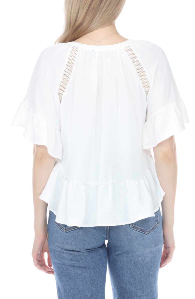 RAIN AND ROSE Eyelet Peplum Top, Alternate, color, 