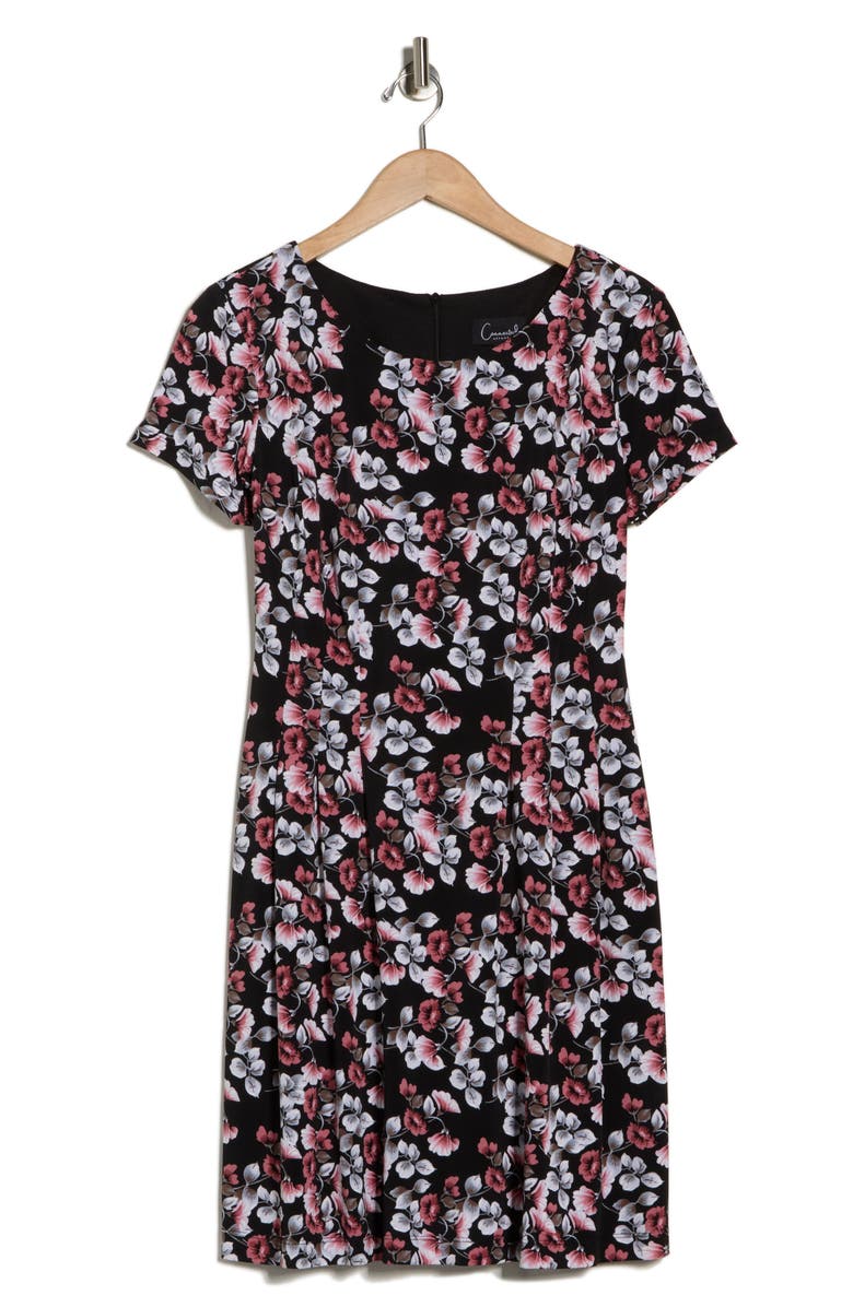 Connected Apparel Print Woven Dress, Alternate, color, Black