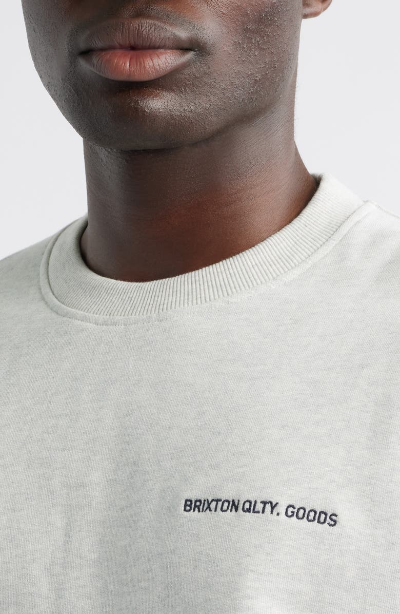 Brixton Logo Embroidered Cotton Sweatshirt, Alternate, color, 