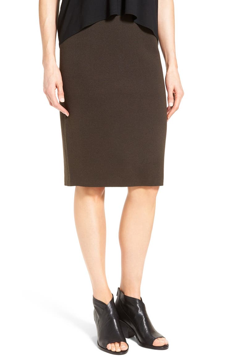 Silk Blend Knit Straight Skirt, Main, color, PEAT