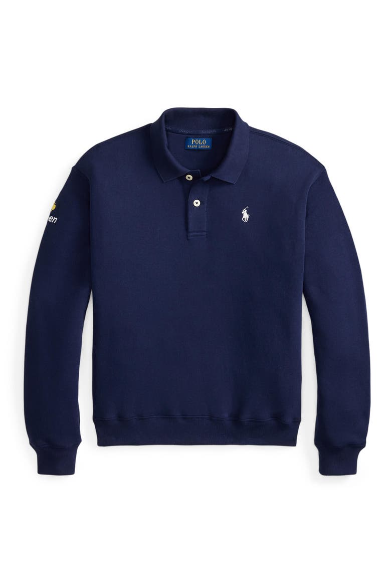 US Open Arctic Fleece Long Sleeve Polo, Alternate, color, NAVY