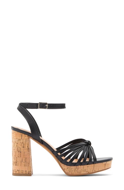 Top Guy Shoes Volos Platform Wedge Sandal In Black Pu