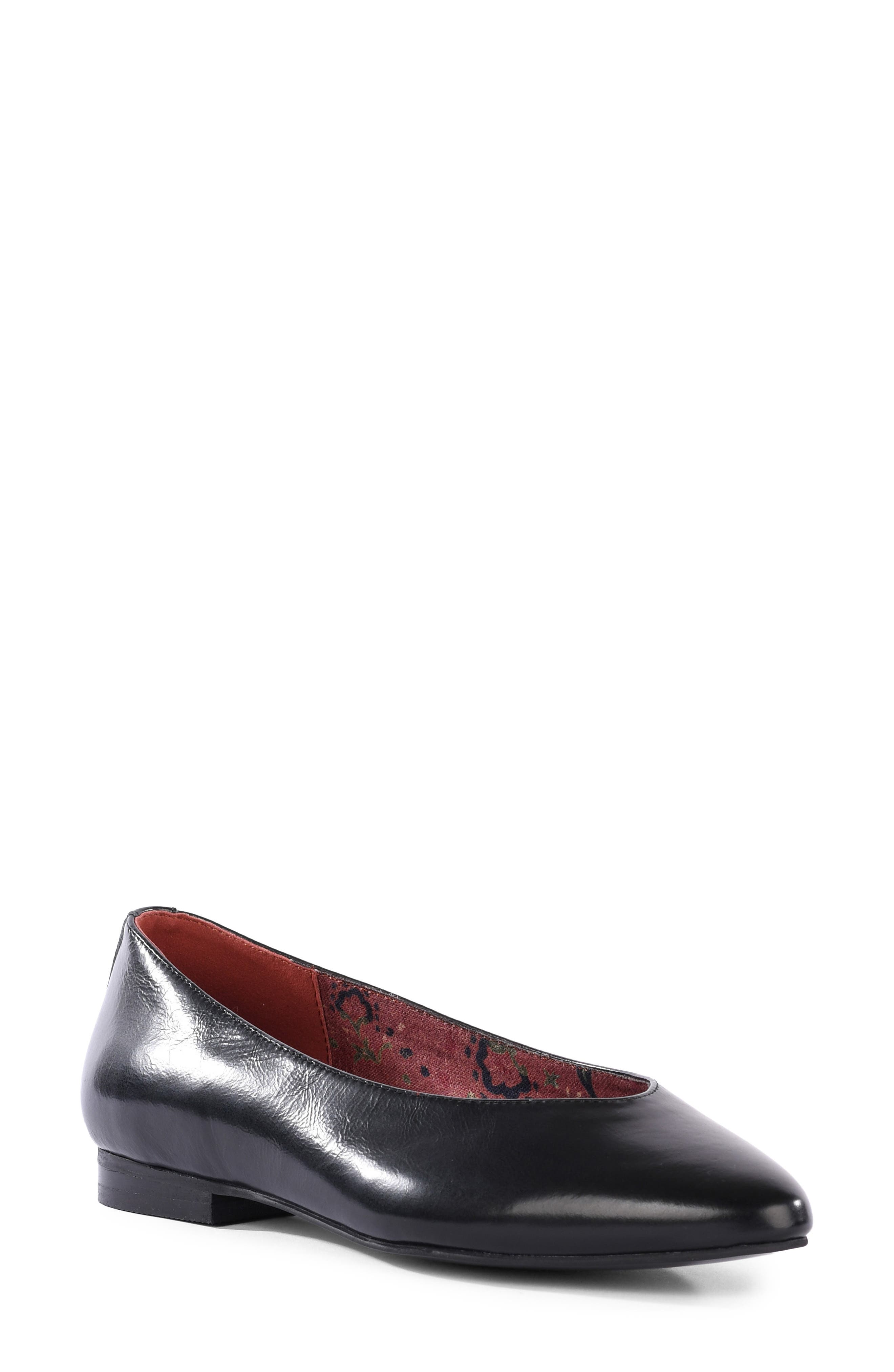To Be Honest Leather Flat, Main, color, BLACK LEATHER