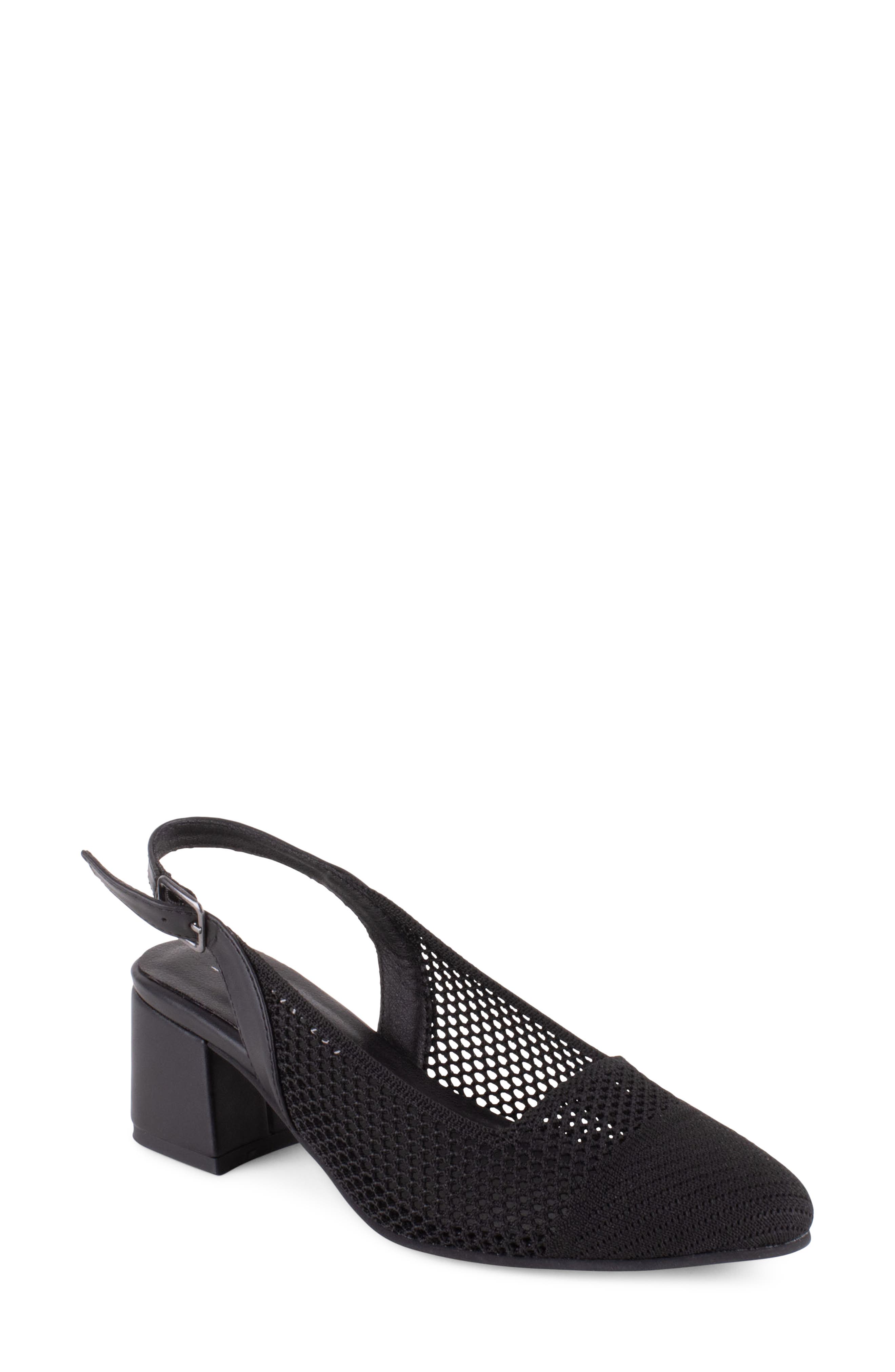 Tahari Pisa Slingback Cap Toe Pump, Main, color, Black