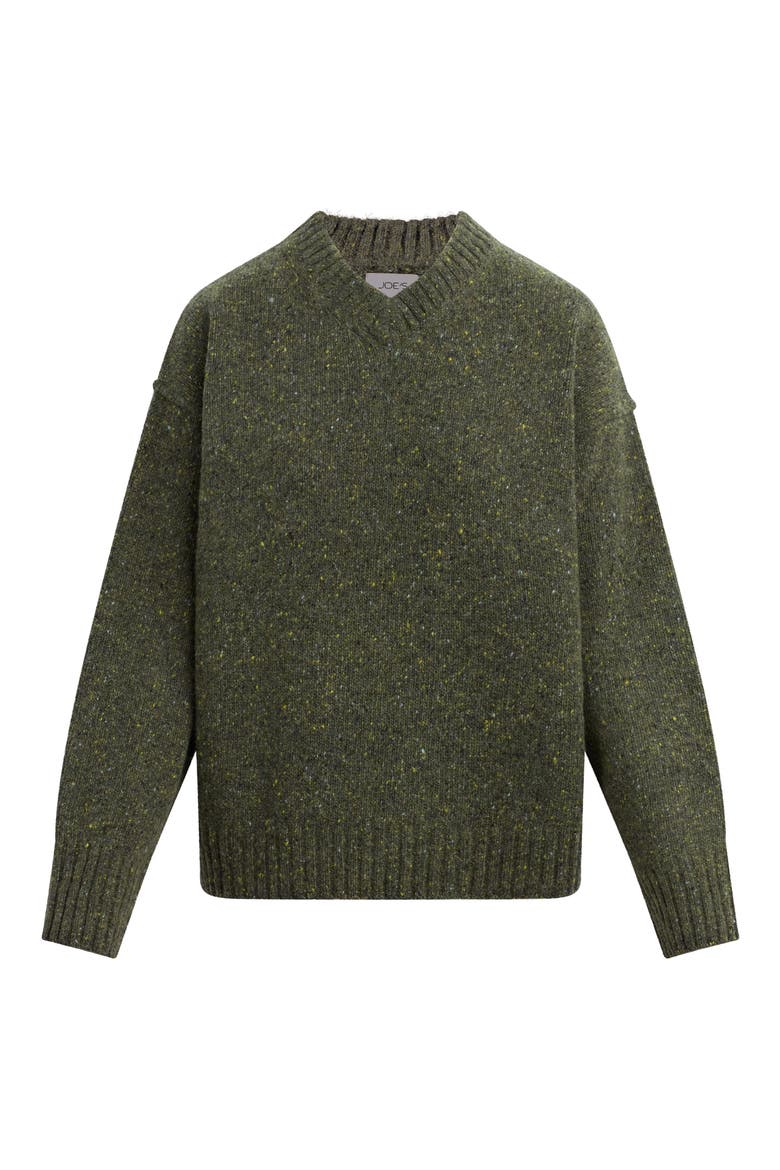 Cotton & Cashmere V-Neck Sweater, Alternate, color, MOSS