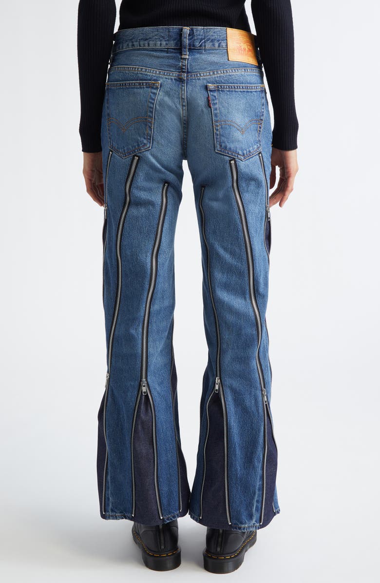 Junya Watanabe x Levi's<sup>®</sup> Zip Detail Flare Jeans, Alternate, color, Indigo