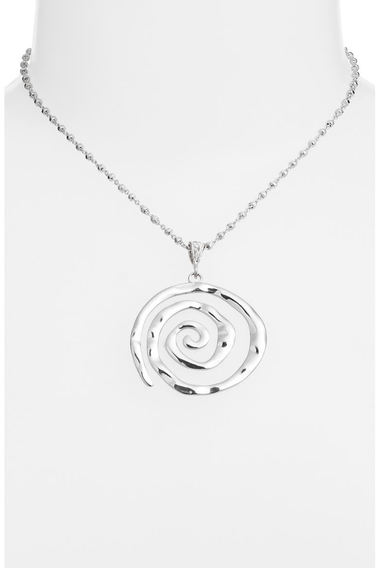 Swirl Pendant Necklace, Alternate, color, SILVER