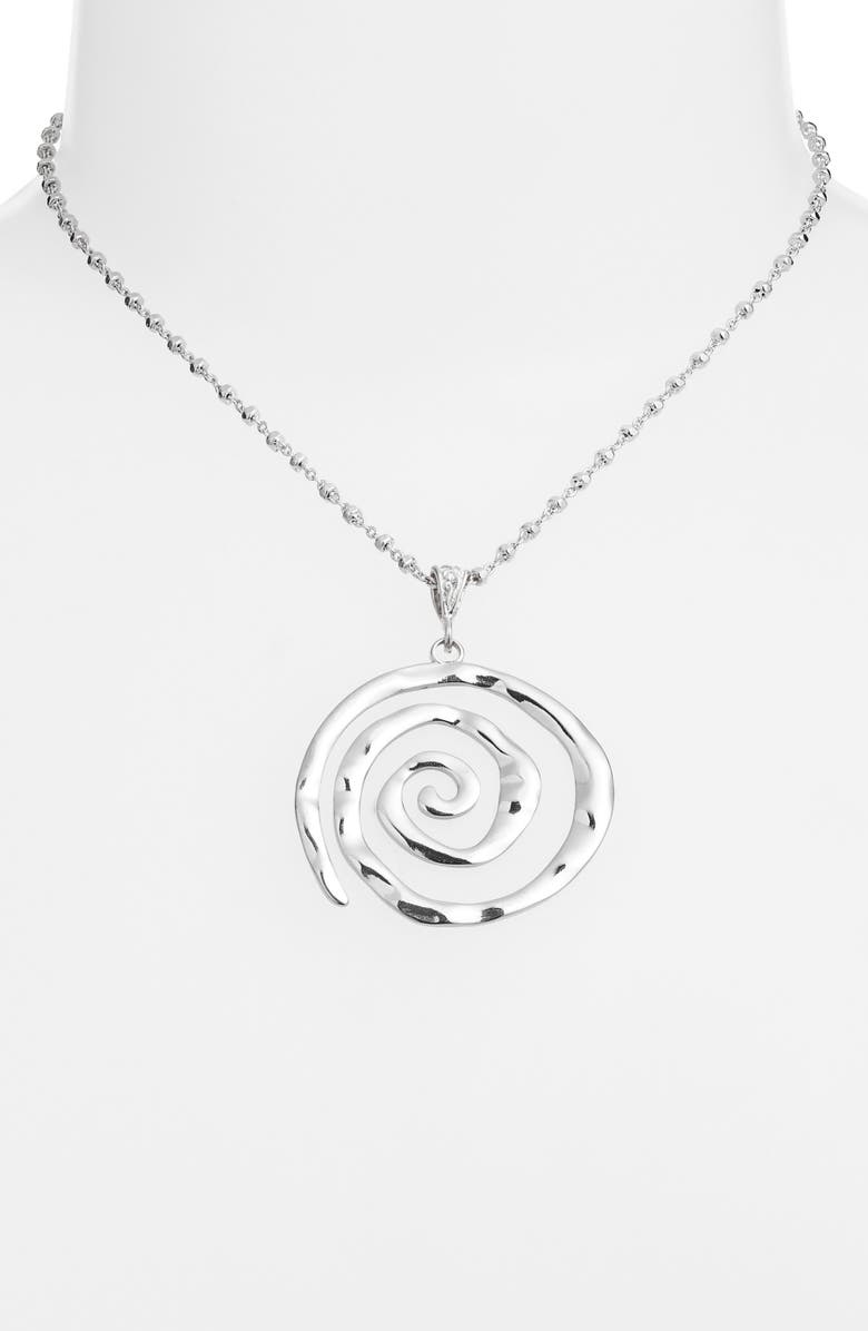 VIDAKUSH Swirl Pendant Necklace, Alternate, color, Silver