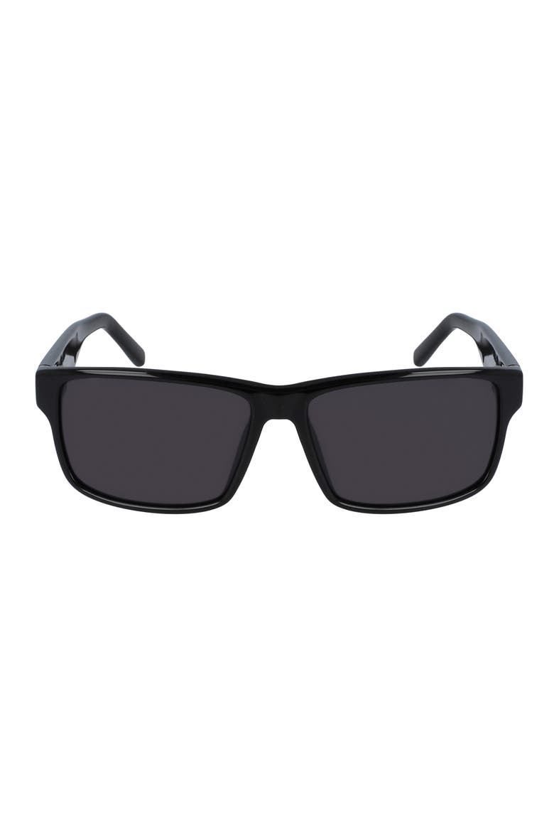 58mm Rectangle Sunglasses, Main, color, BLACK