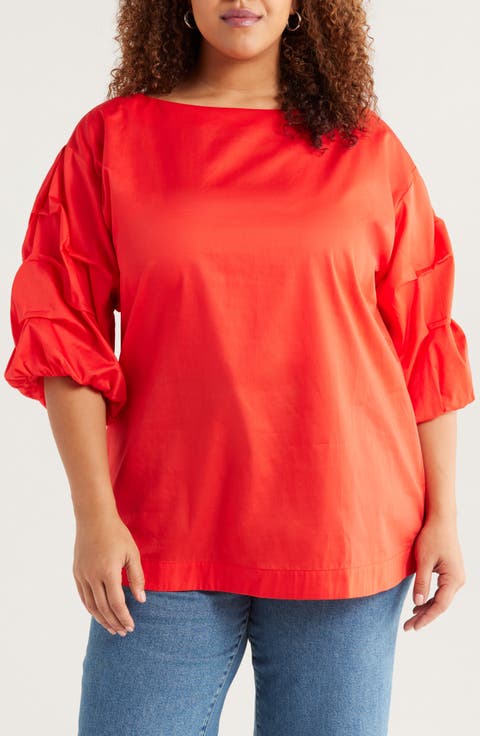 Balia Cotton Popover Top (Plus)
