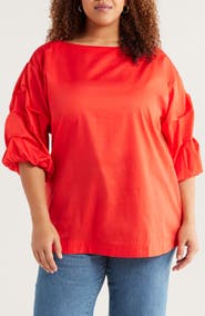 HARSHMAN Balia Cotton Popover Top