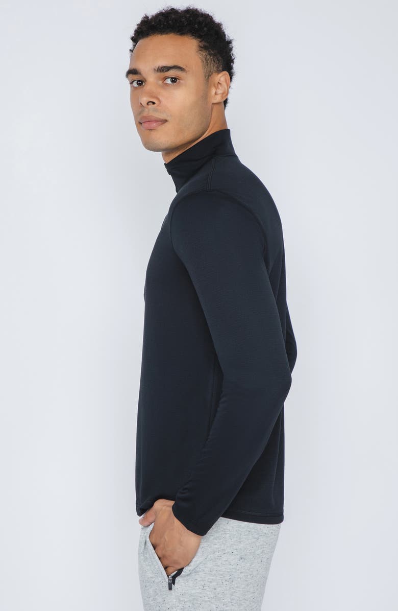 90 DEGREE BY REFLEX Half Zip Long Sleeve Top, Alternate, color, Black