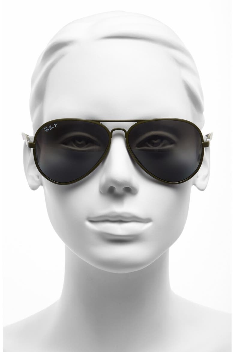 59mm Polarized Aviator Sunglasses, Alternate, color, OLIVE