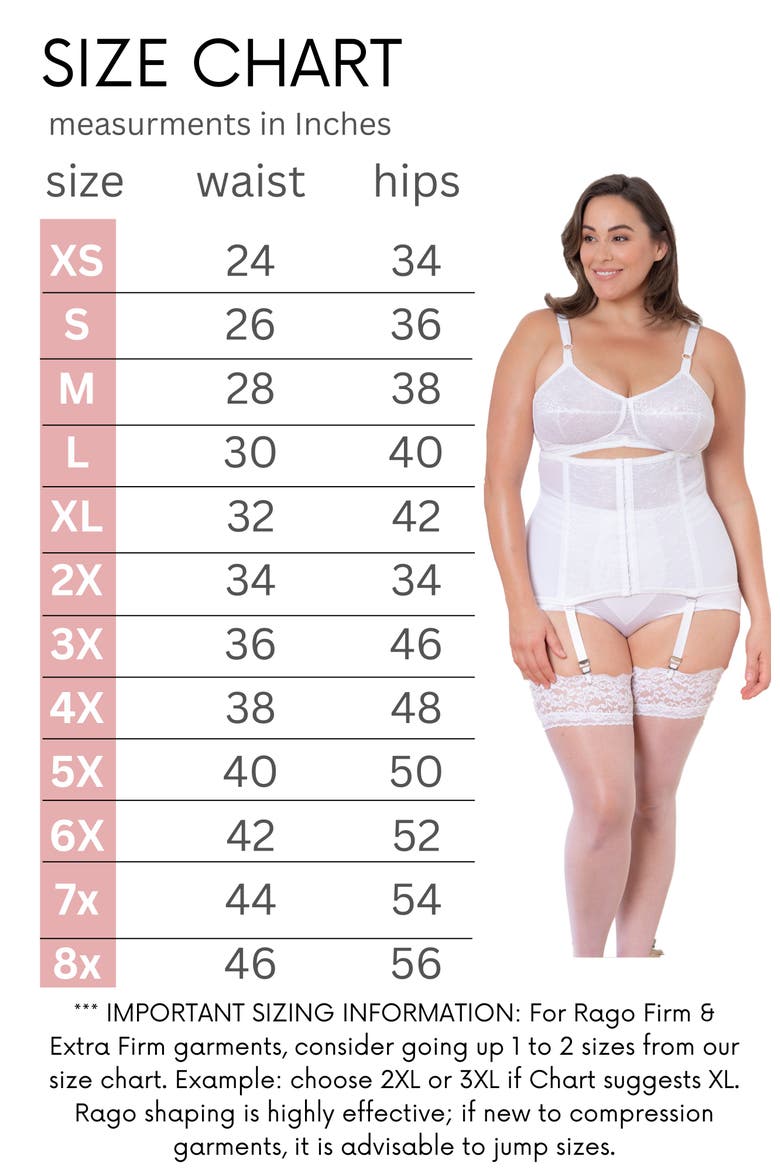 Waist Trainer Girdle with Garters Firm Shaping, Alternate, color, White