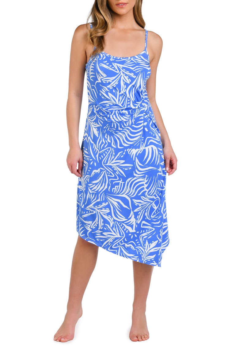 Beachside Bay Asymmetric Cover-Up Dress, Main, color, CHAMBRAY
