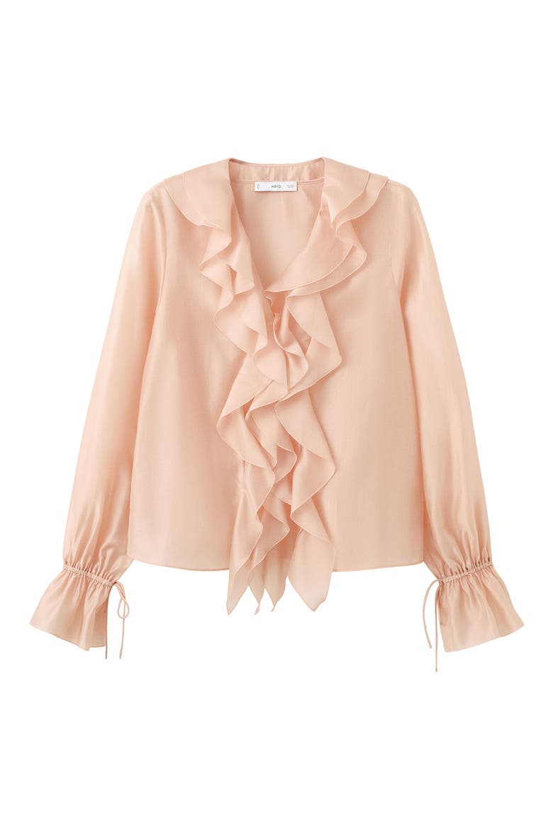 Ruffle Chiffon Top, Alternate, color, PASTEL PINK