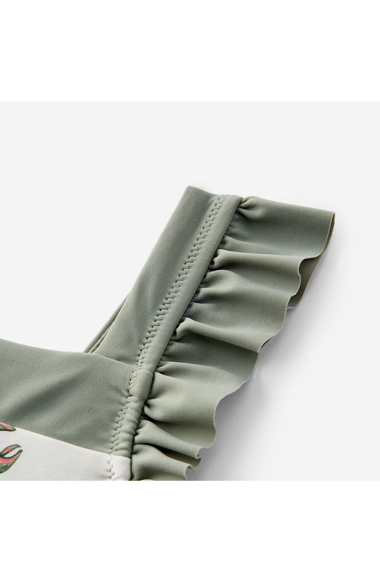 Milkbarn Ruffle Square Neck Swimsuit, Alternate, color, Mint Lobster