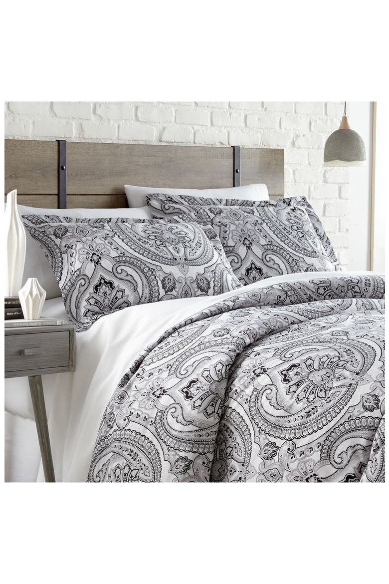 Pure Mircofiber Duvet Set, Alternate, color, BLACK