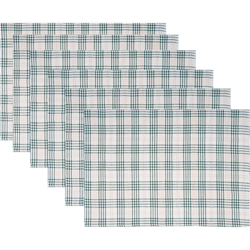 C & F Home C&f Home Sage & Gold Plaid Placemats Set Of 6, 13" X 19" In Green