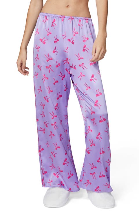 Bow Satin Pajama Pants