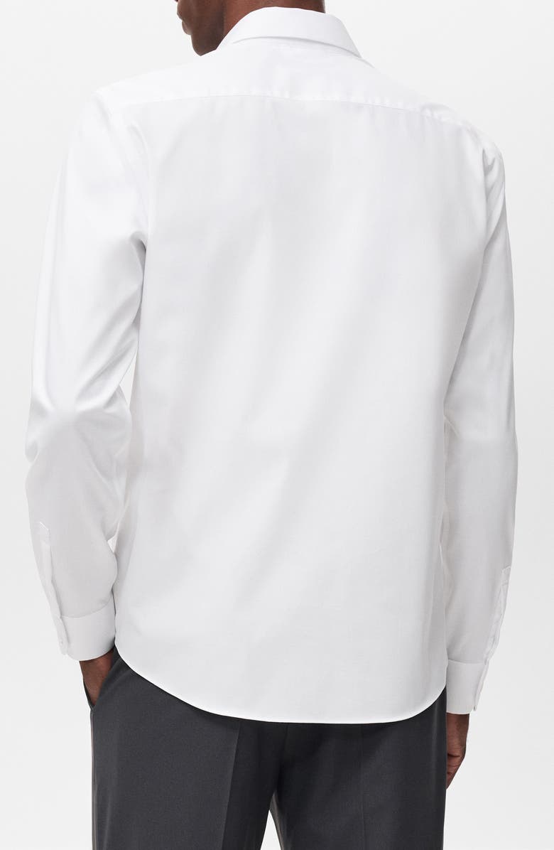 MANGO Stretch Button-Up Shirt, Alternate, color, White