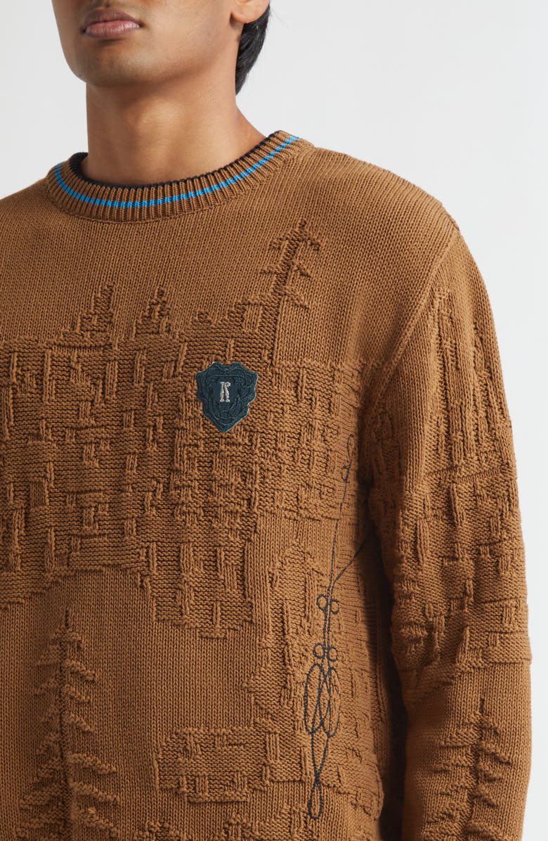 KIKO KOSTADINOV Fitz Sweater, Alternate, color, Russet Brown/ Black/ Cerulean
