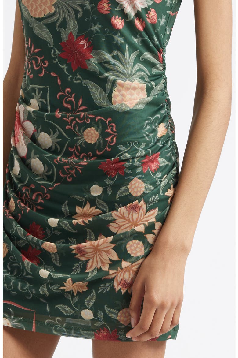 Pineapple Garden Stretch Tulle Body-Con Dress, Alternate, color, GREEN