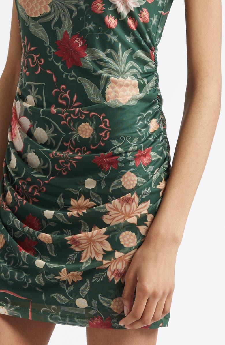 Pineapple Garden Stretch Tulle Body-Con Dress