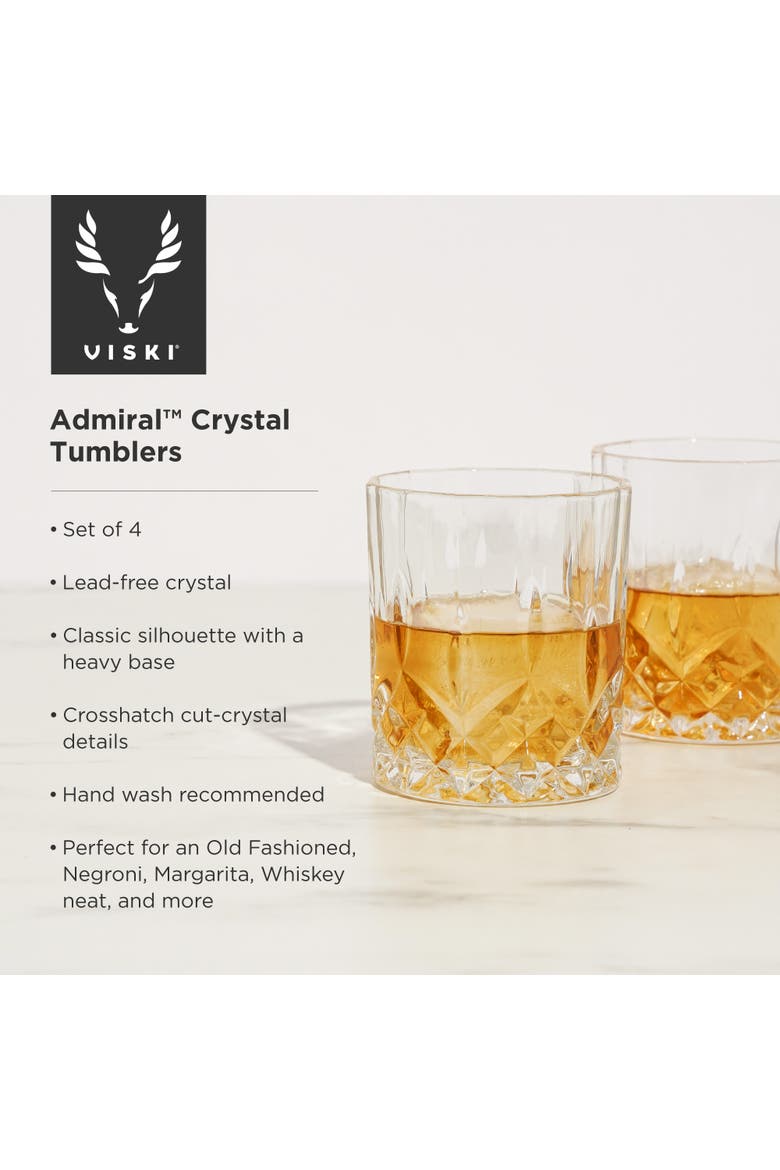 Admiral Crystal Tumblers Set of 4, Alternate, color, Clear