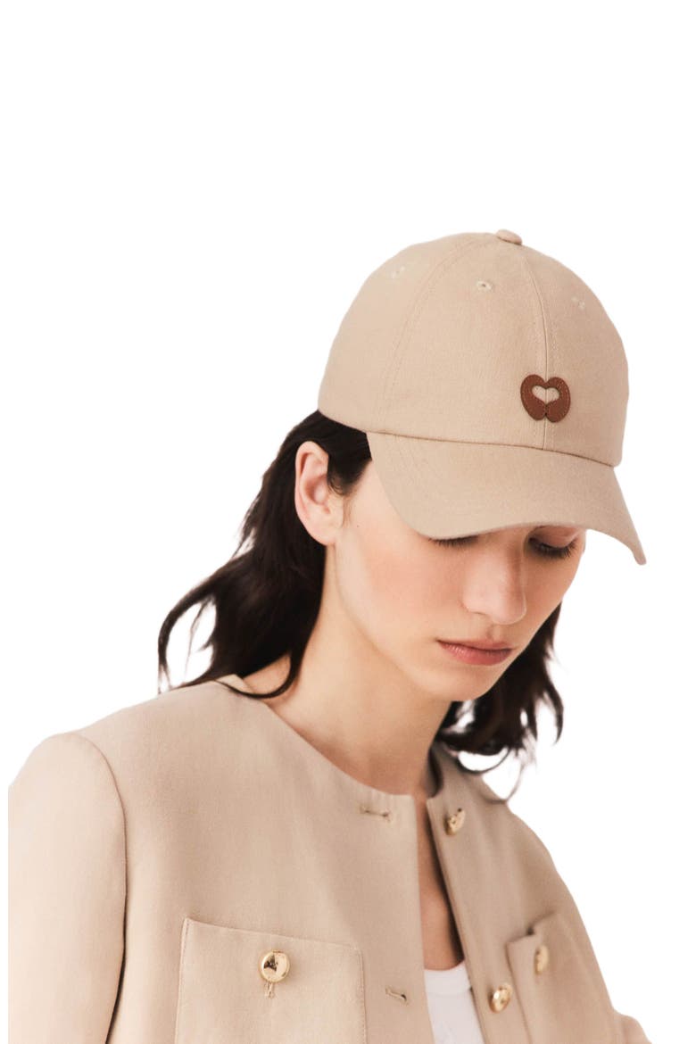Linen blend cap with logo, Alternate, color, Beige