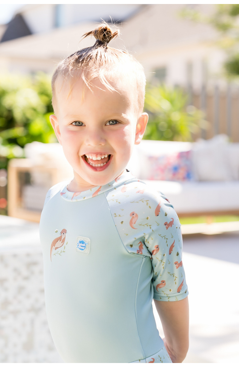 Splash About Happy Nappy<sup>®</sup> Sunsuit with Incorporated Swim Diaper, Alternate, color, Playful Otters
