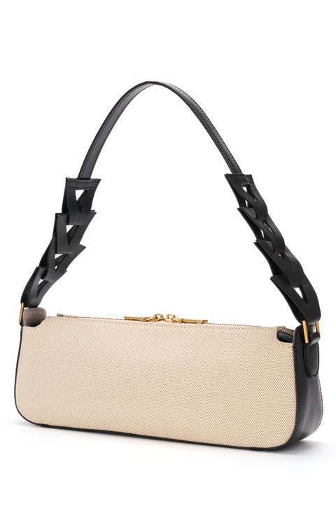 MANO Canvas and Leather Shoulder Bag