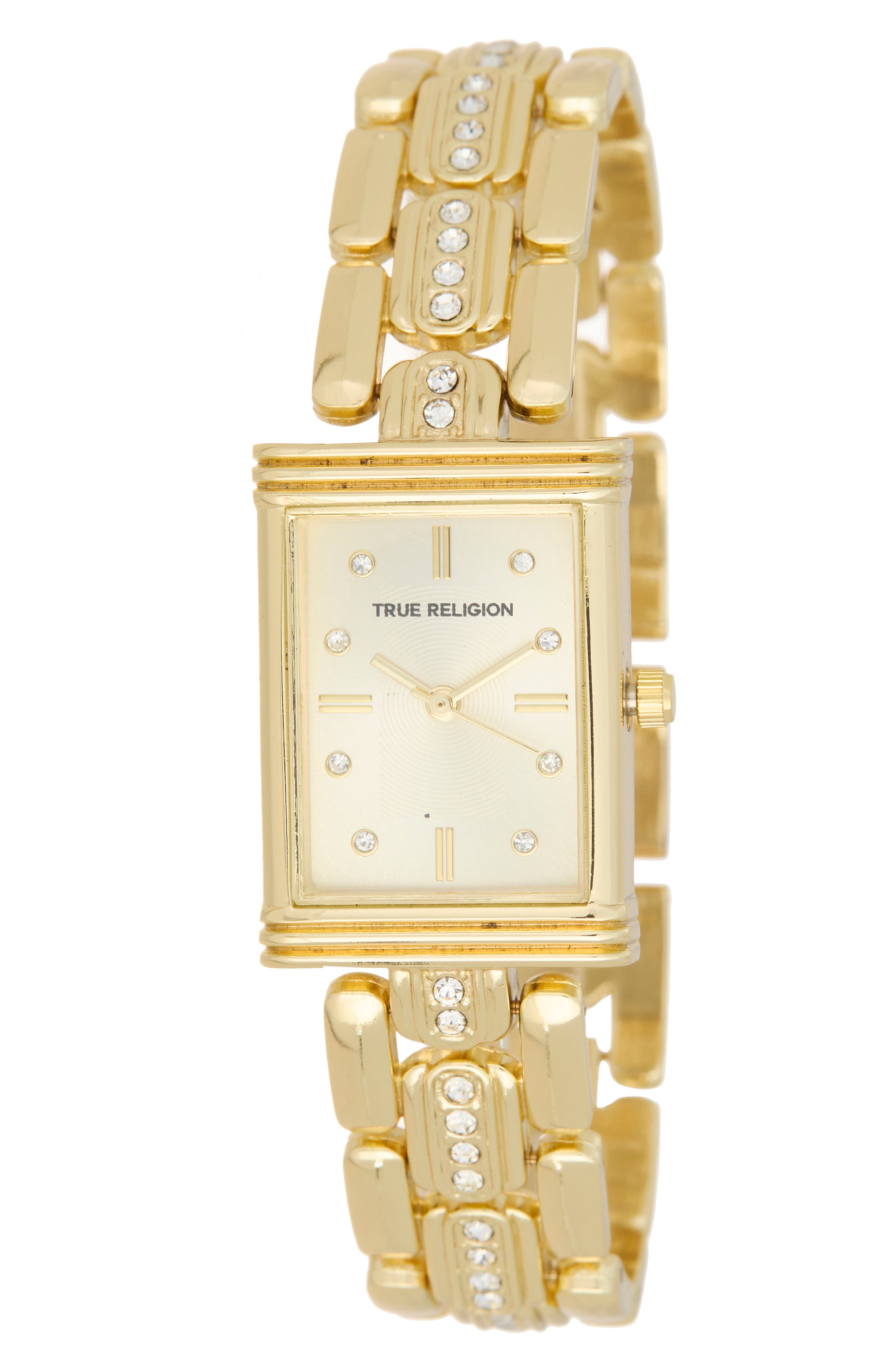 Crystal Accent Rectangle Analog Watch