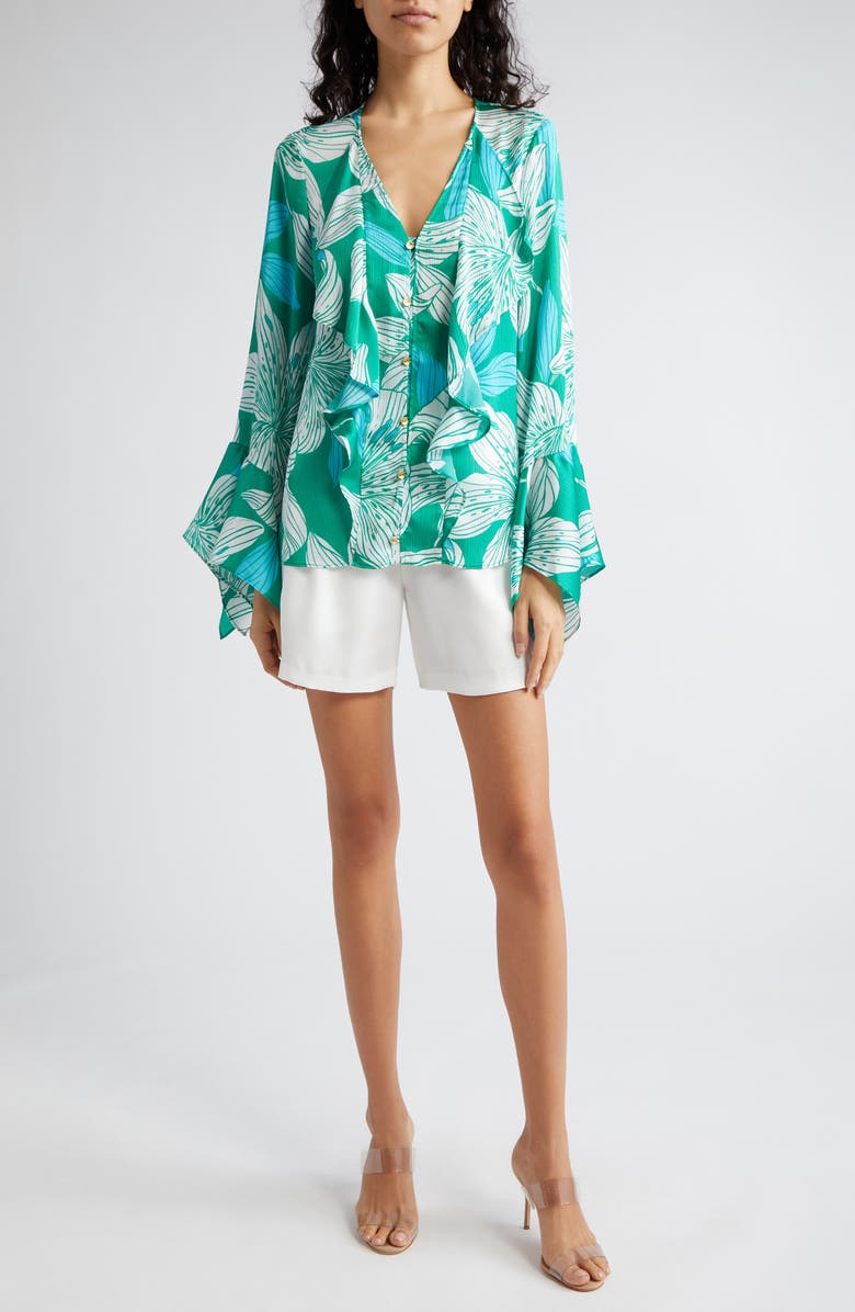 Ramy Brook Joss Satin Shorts, Alternate, color, Ivory