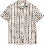Billy Reid BoucléTrim Short Sleeve Button-Up Shirt
