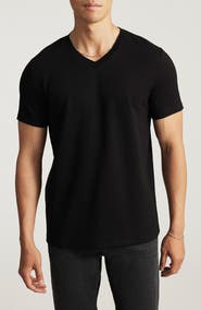 Mavi Jeans Black Stretch Cotton V-Neck T-Shirt