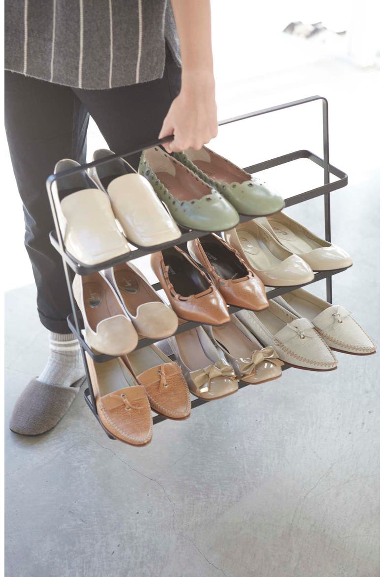 Steel Tower Shoe Rack, Alternate, color, BLACK