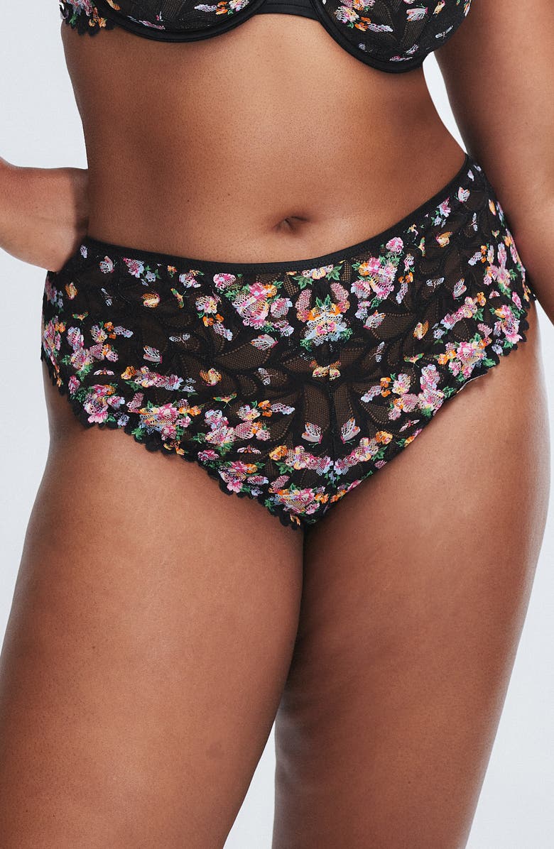 SAVAGE X FENTY Savage Not Sorry Lace Cheeky Panties, Alternate, color, Black Caviar